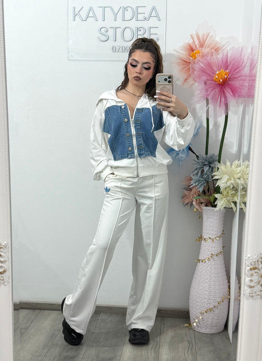 Bluză cu inserție din denim WANA