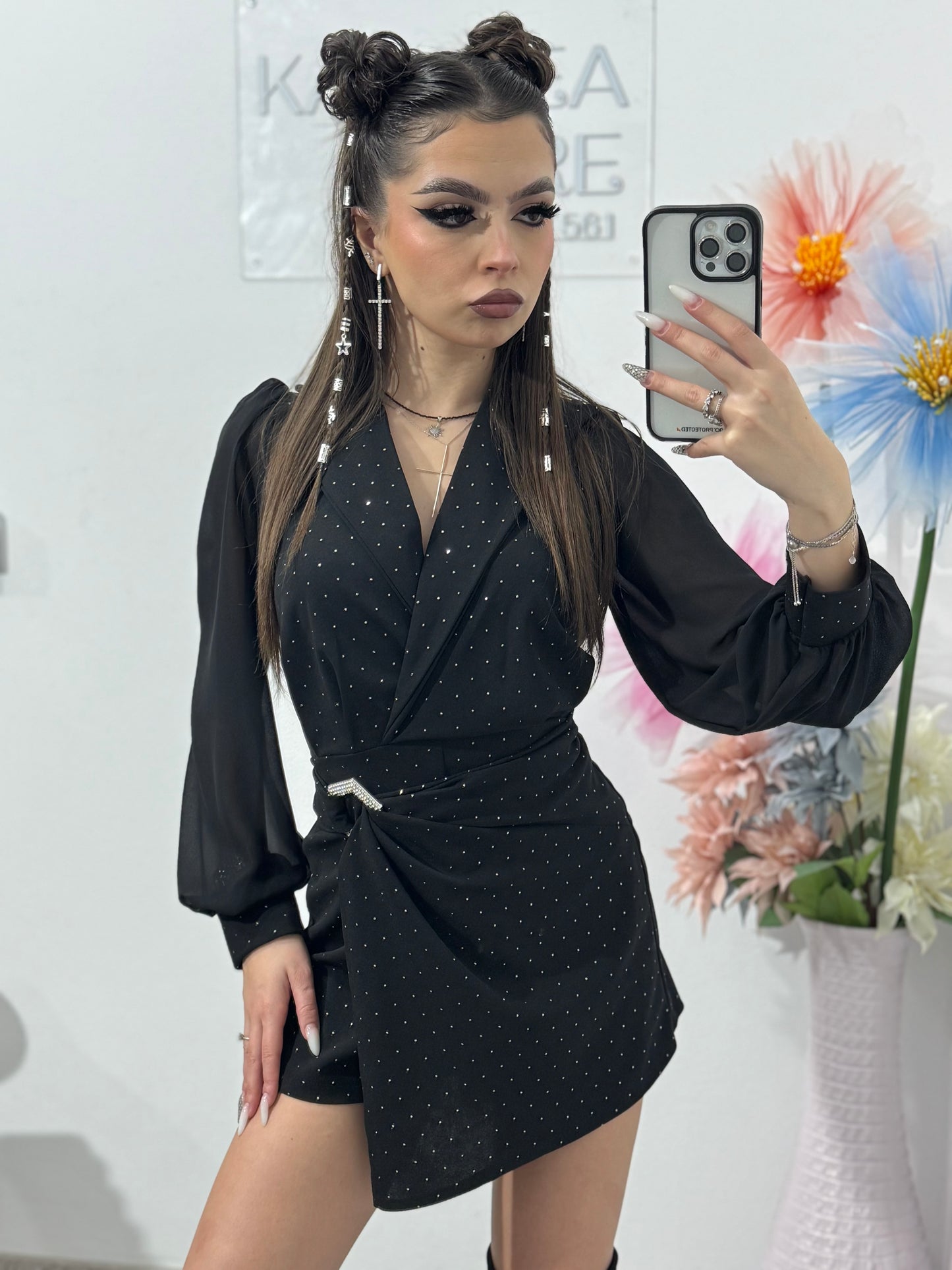 Salopetă cu cristale ștanțate ANNA