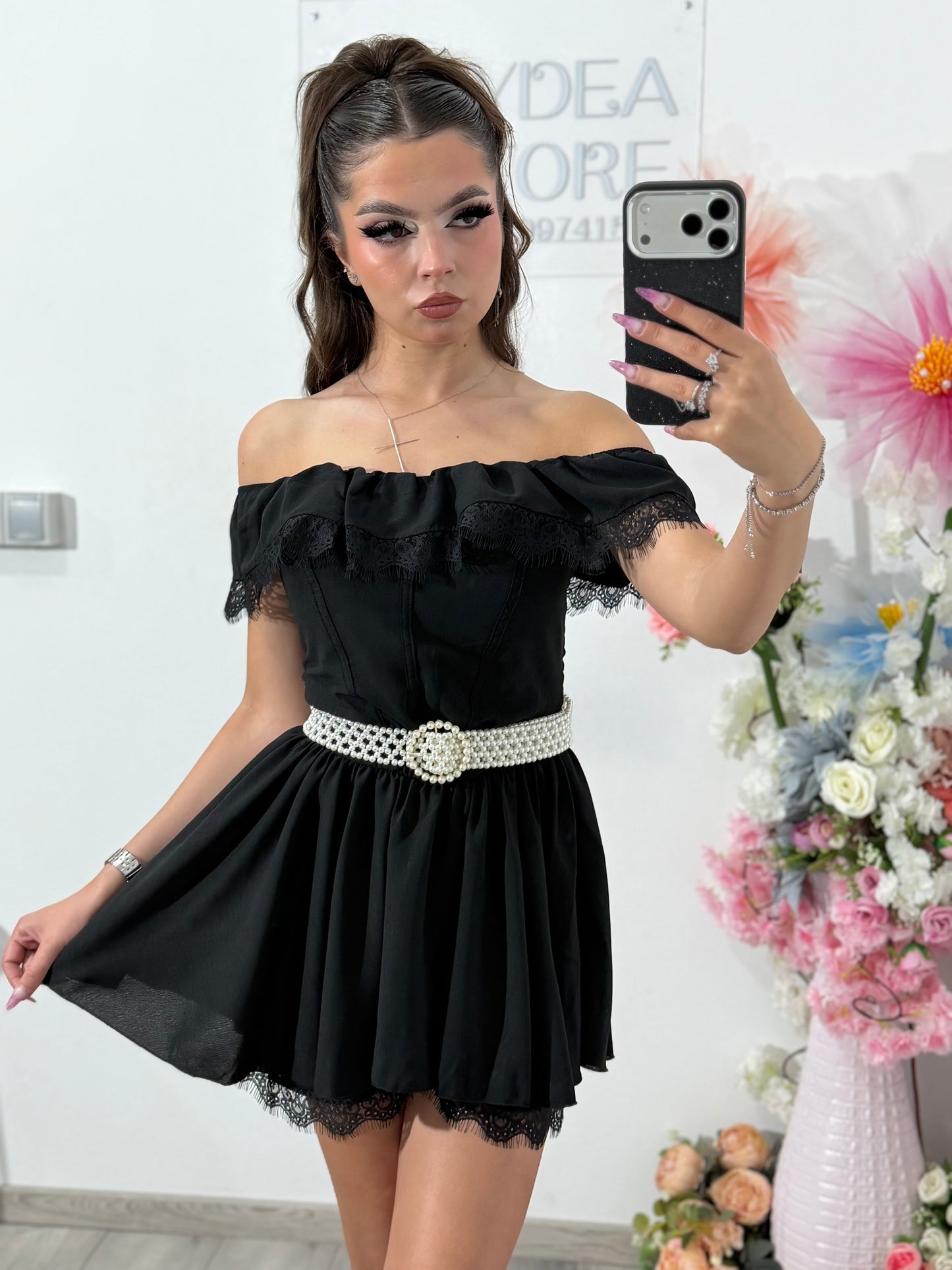 Salopetă neagra ANDREEA