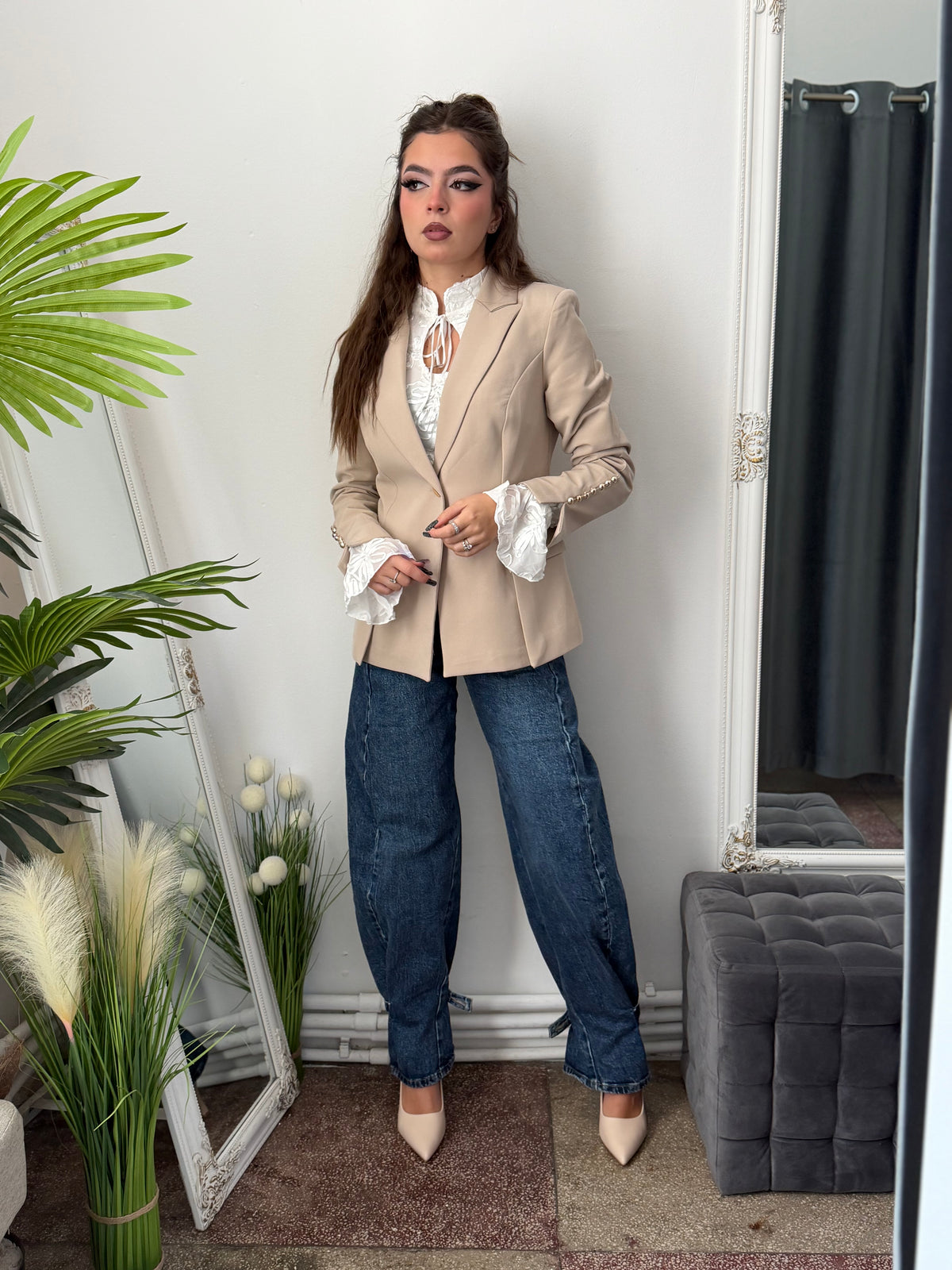Sacou bej casual ANNE