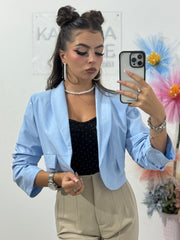 Sacou elegant cu cristale bleu Karina