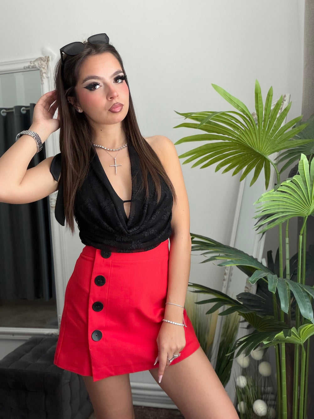 Fustă pantalon rosie KAROL