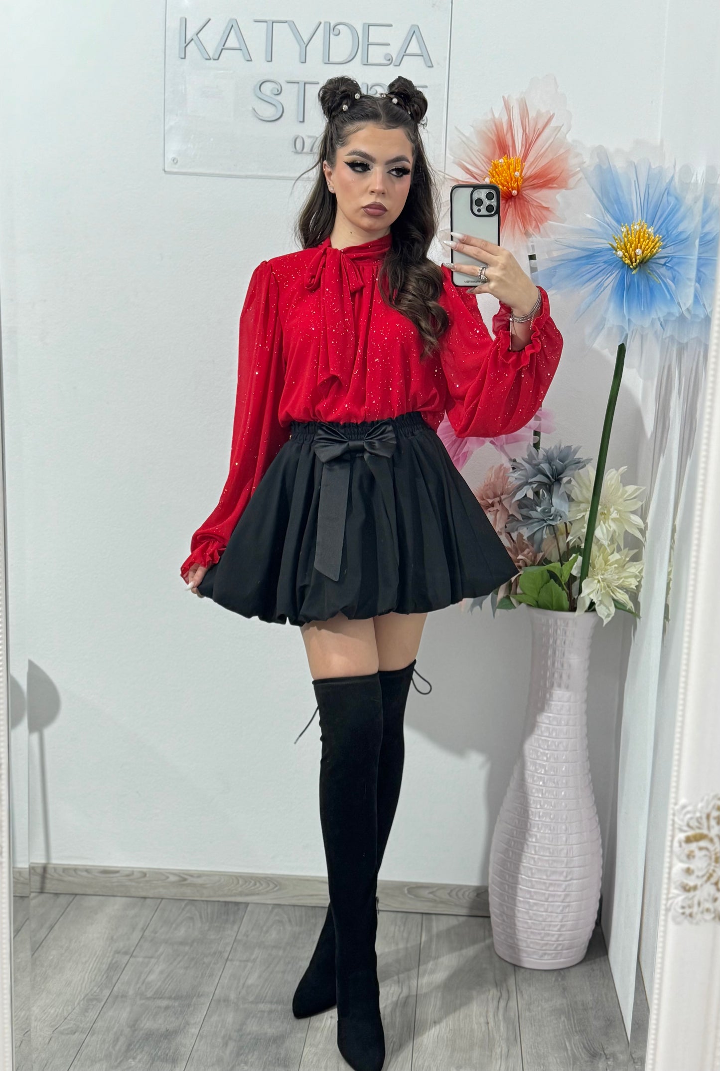 Bluză elegantă cu inserții argintii ROSE