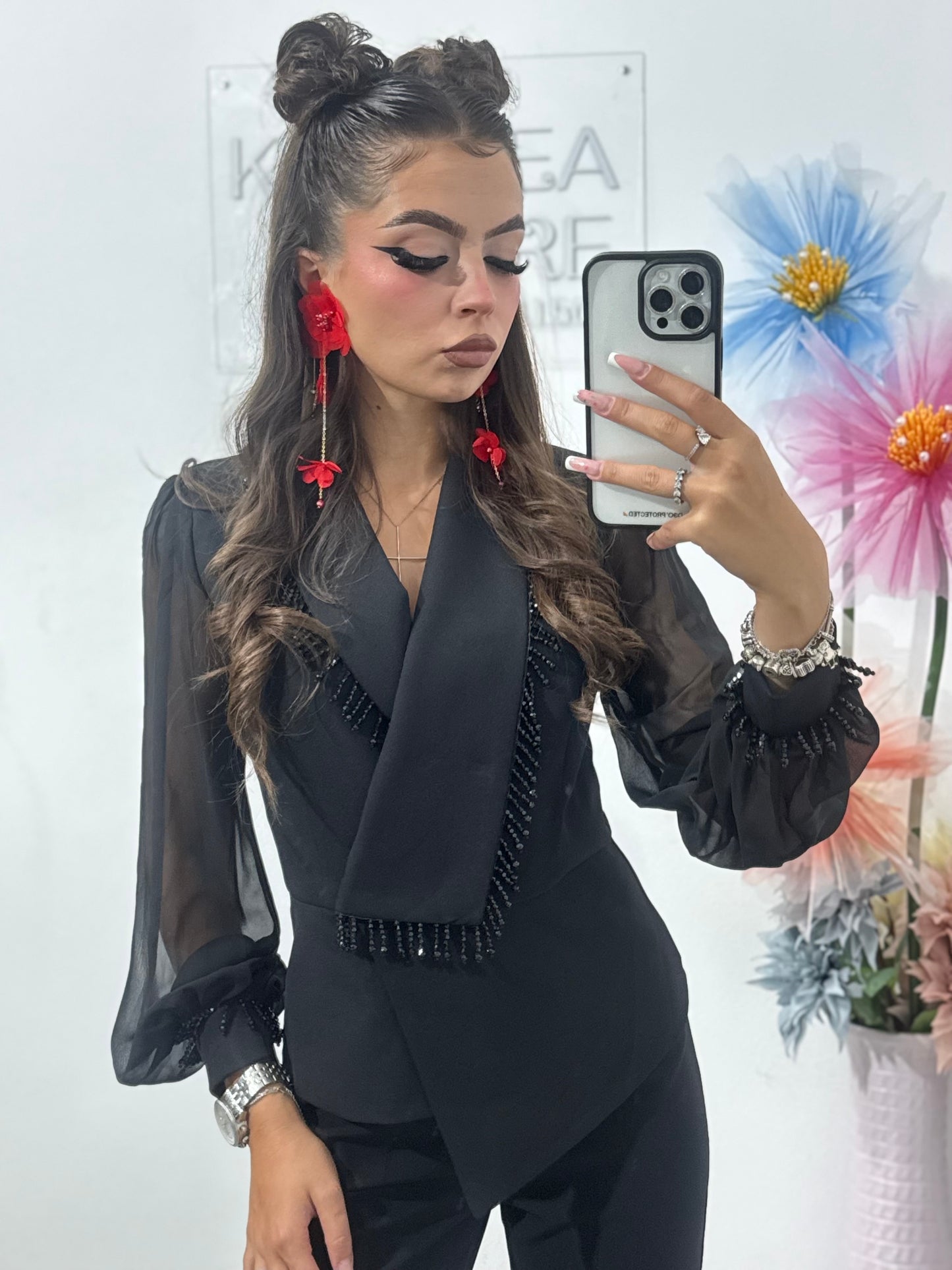 Costum elegant negru Ramona