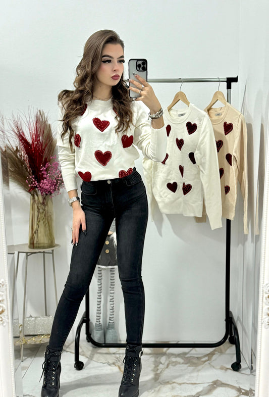 Bluza din tricot fin Hearts