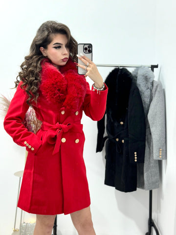 Palton dama rosu Helen