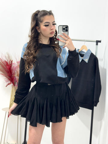 Bluza cu inseratie denim Sofia