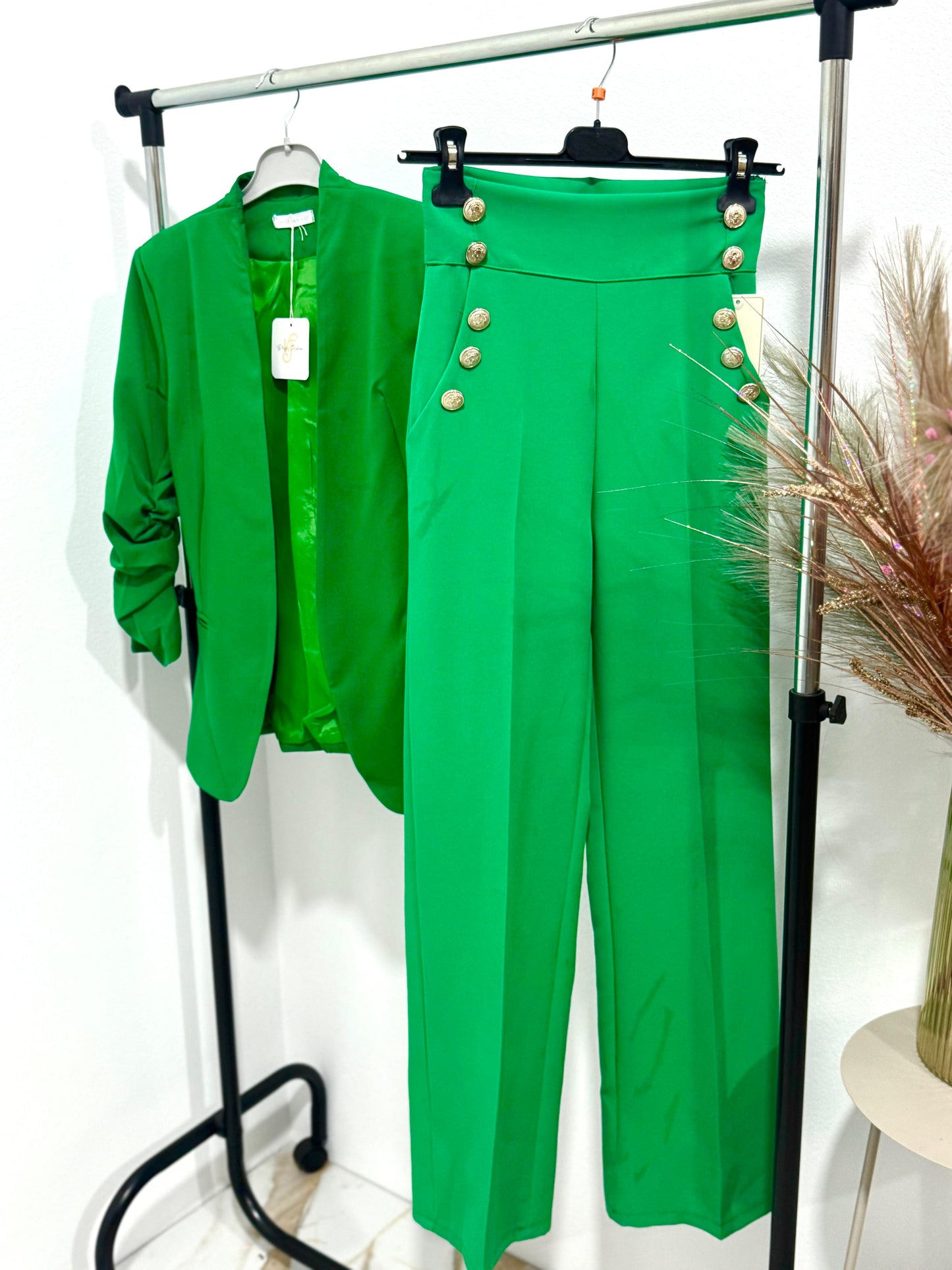 Pantalon verde evazat Ria