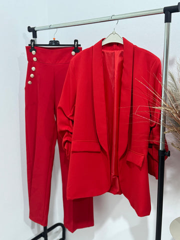 Pantalon evazat rosu Ria