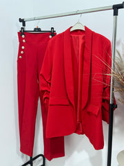 Pantalon evazat rosu Ria
