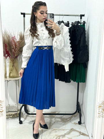 Fusta midi cu pliseu