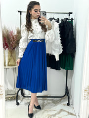 Fusta midi cu pliseu