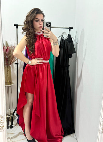 Rochie lunga din satin Marisa