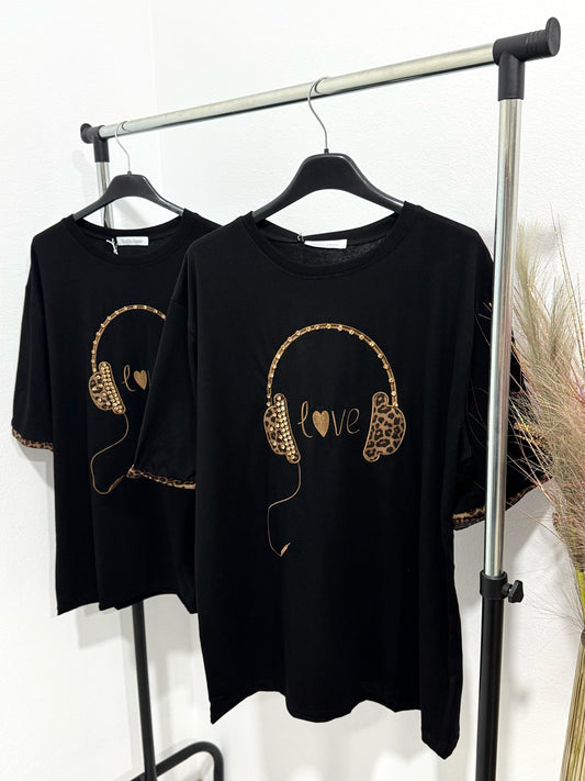 Tricou negru Love