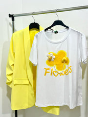 Tricou cu floare galbena Paula