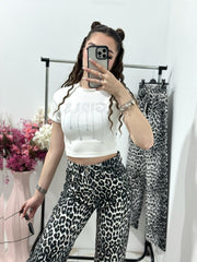 Tricou alb din tertra Girls