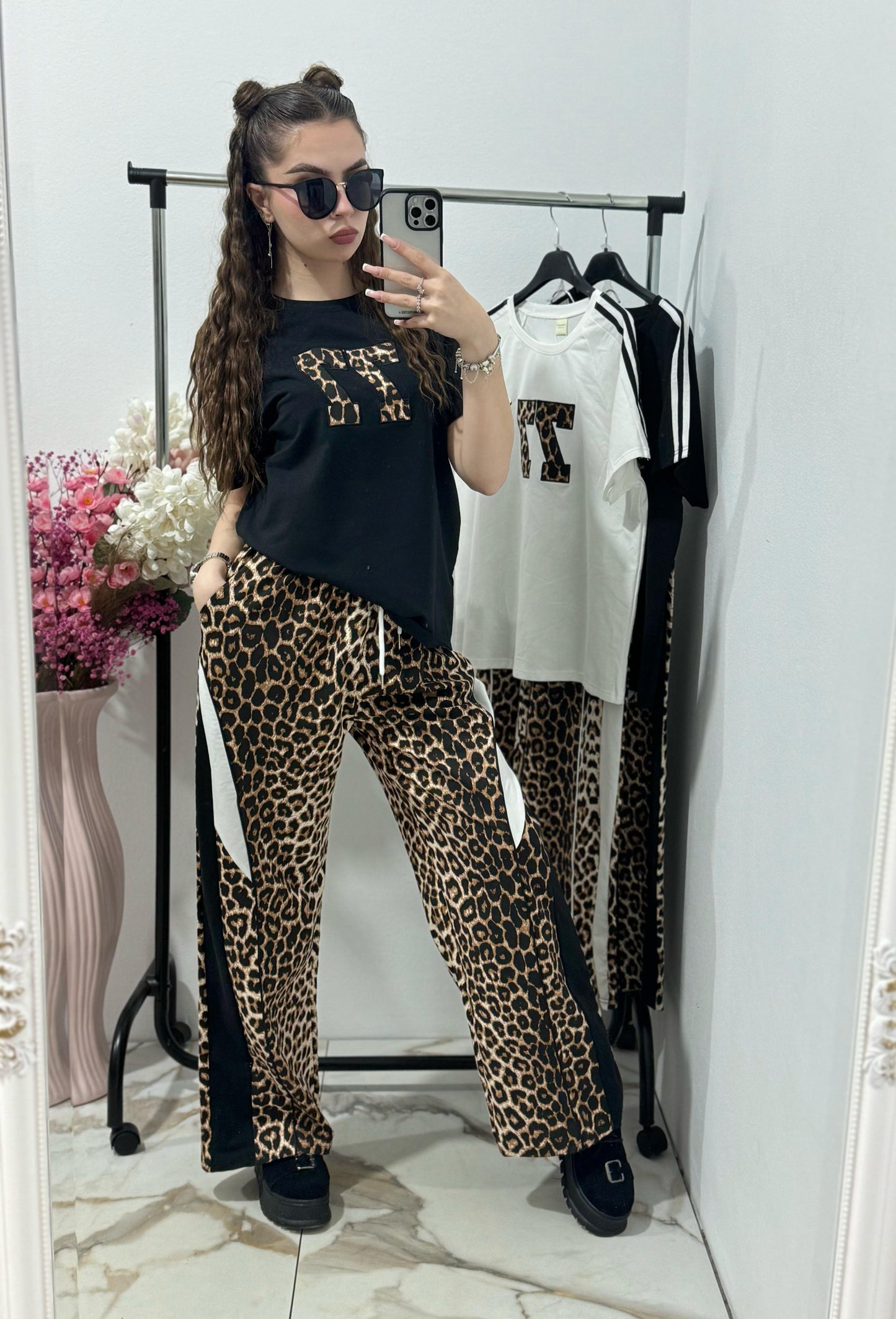 Compleu sport M cu imprimeu leopard