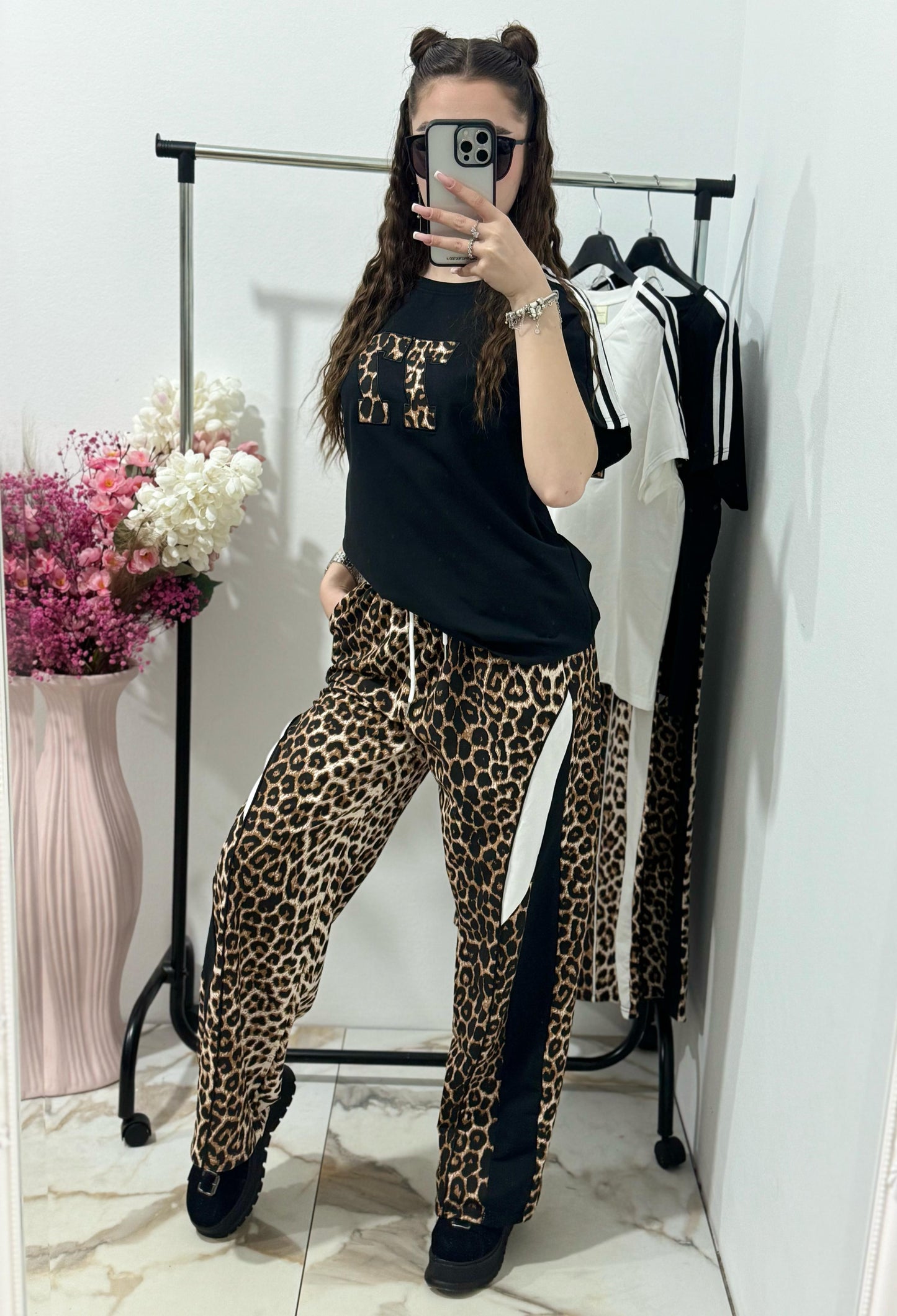 Compleu sport M cu imprimeu leopard