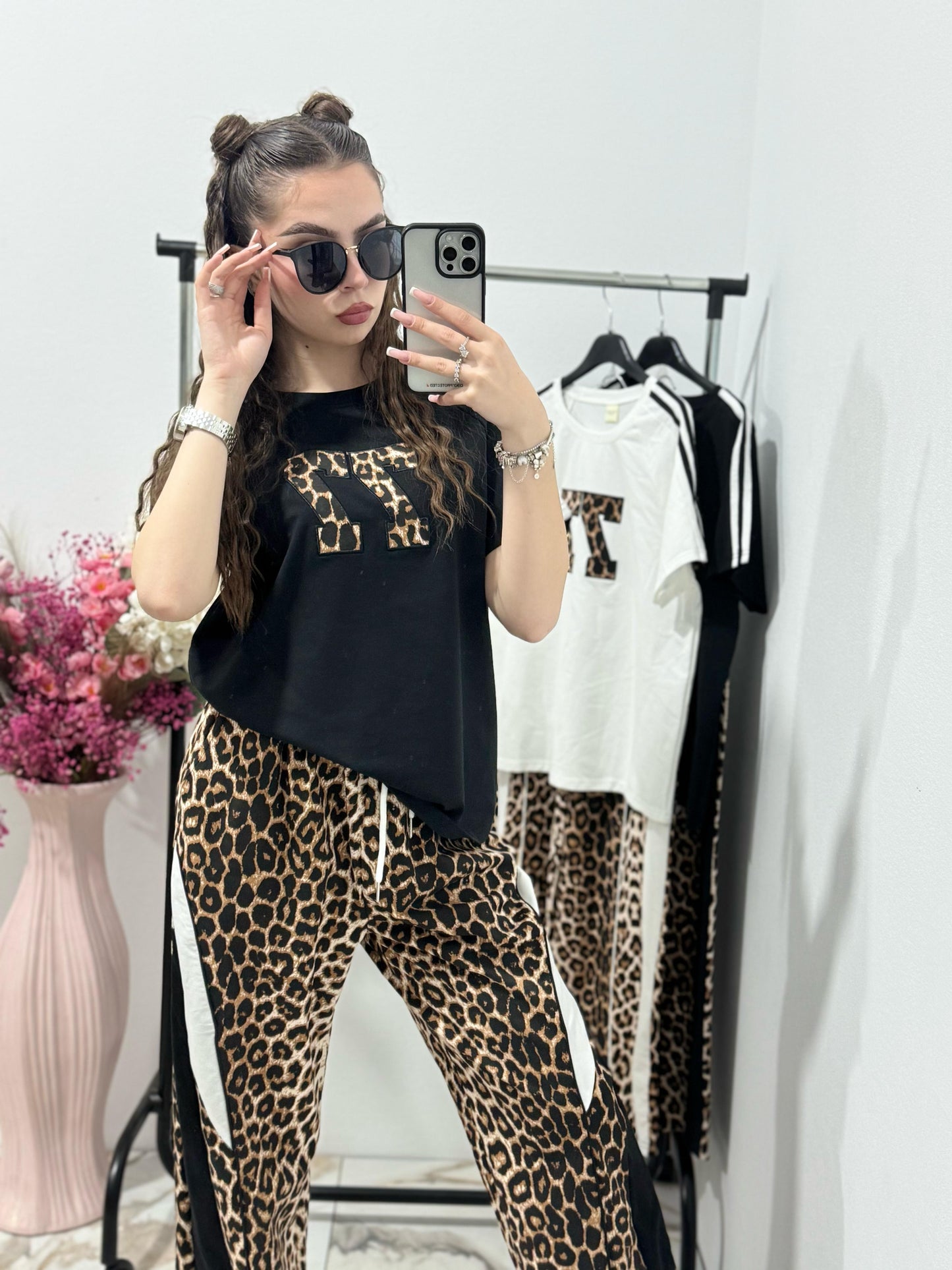 Compleu sport M cu imprimeu leopard