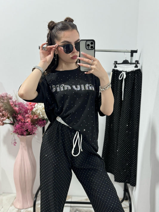 Tricou negru ștanțat MM