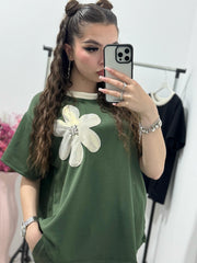 Bluza din viscoza Gold Flower