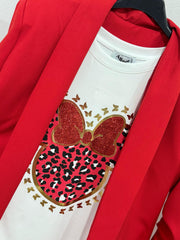 Set sacou rosu + tricou Mouse