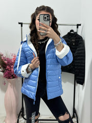 Geaca albastra din fâș Rihanna