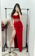 Rochie din tafta rosie Venice