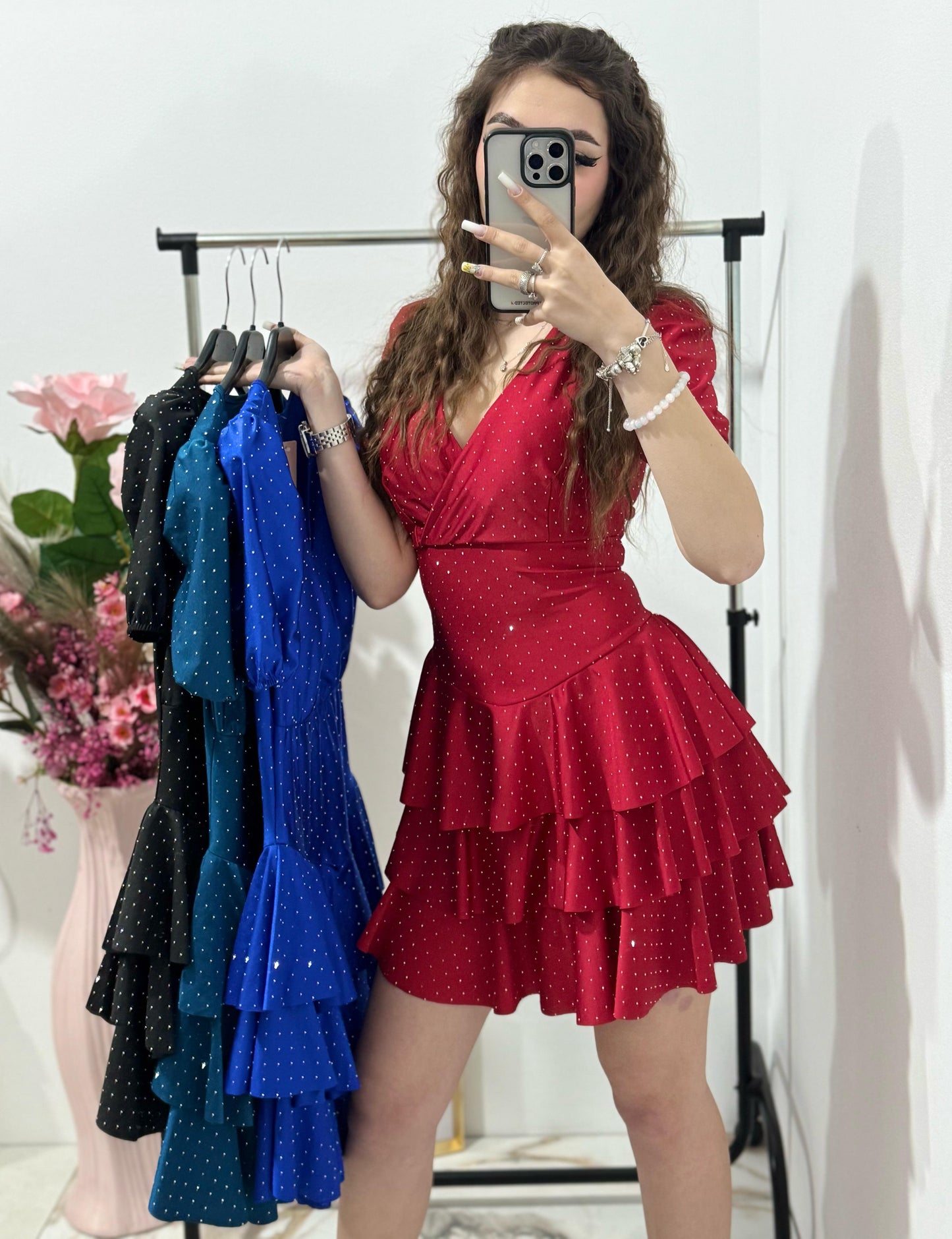 Rochie cu cristale stantate Otilia