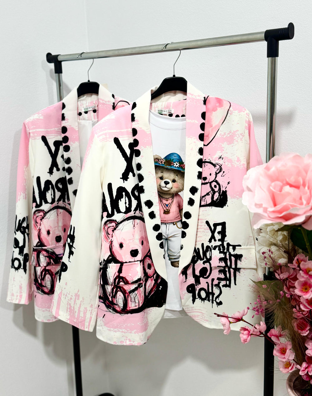 Sacou colorat Pink Bear