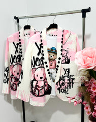 Sacou colorat Pink Bear