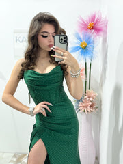 Rochie lunga verde Laura