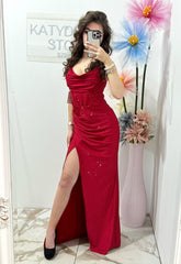 Rochie lunga rosie Laura