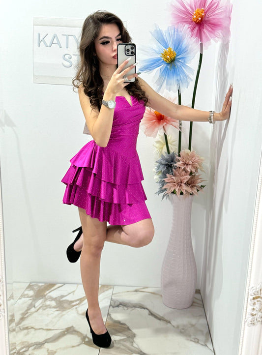 Rochie eleganta fucsia Zonia