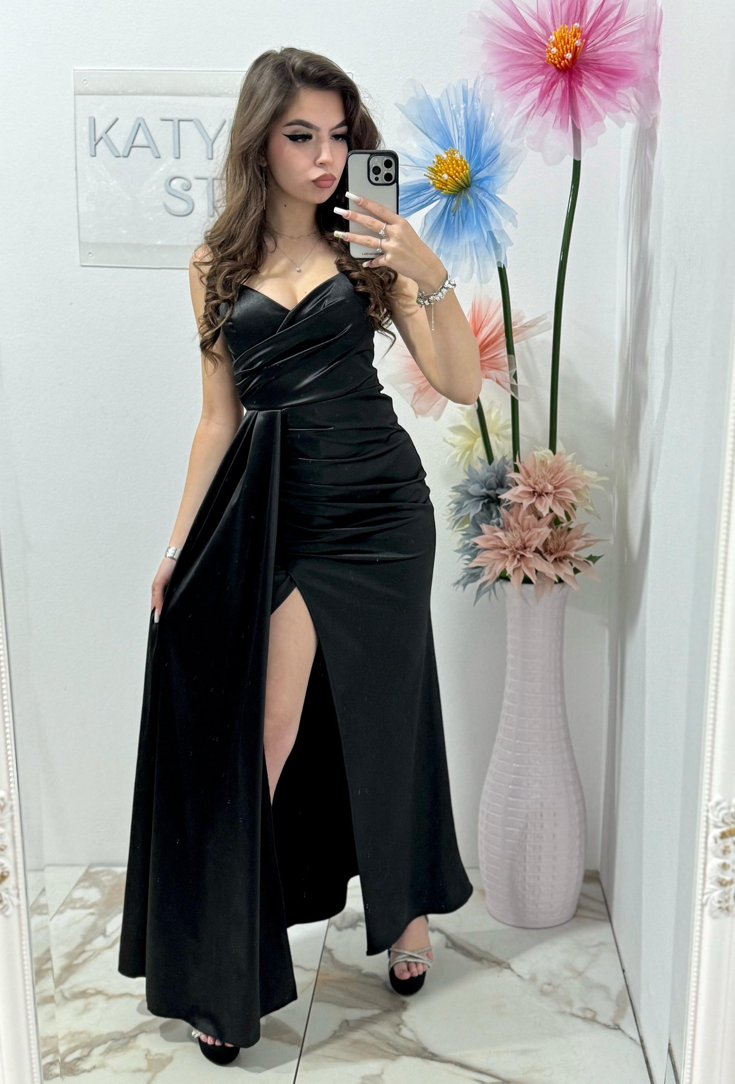 Rochie lunga eleganta neagra Monique