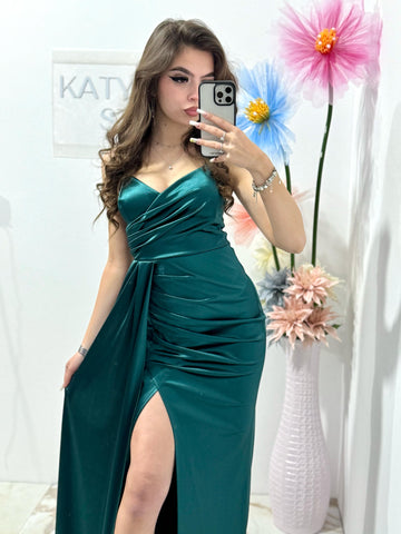 Rochie lunga eleganta turcoaz Monique