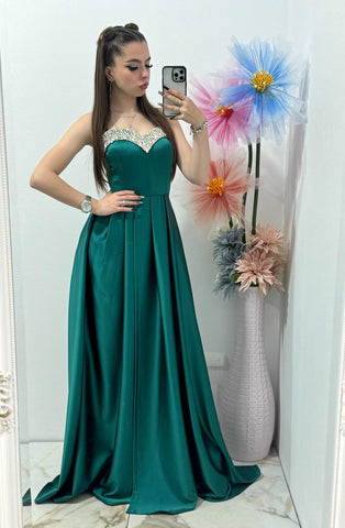 Rochie lunga eleganta, verde Jasmine