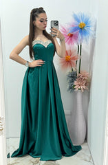 Rochie lunga eleganta, verde Jasmine