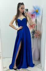 Rochie lunga eleganta, albastru imperial Jasmine