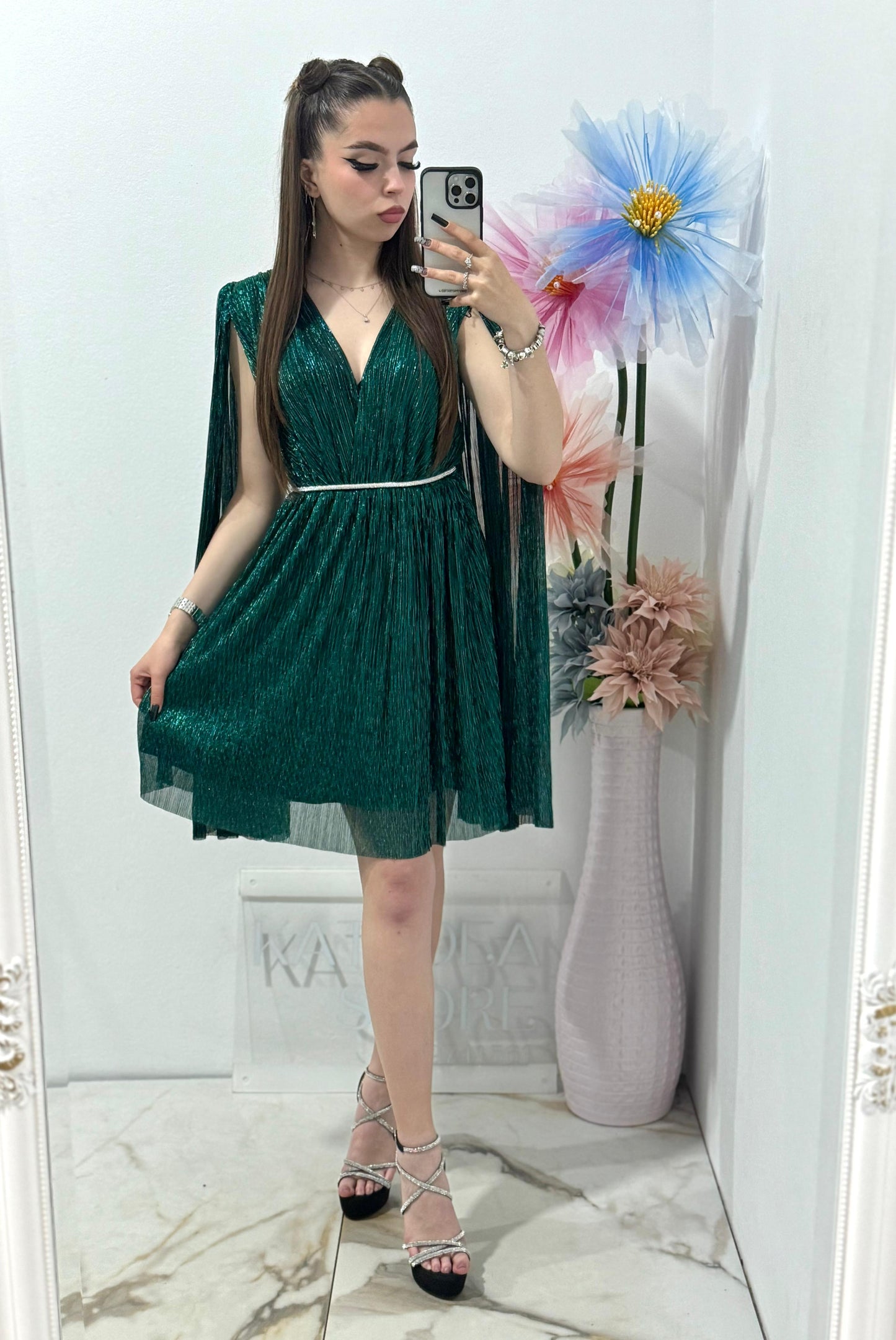 Rochie verde eleganta Monroe