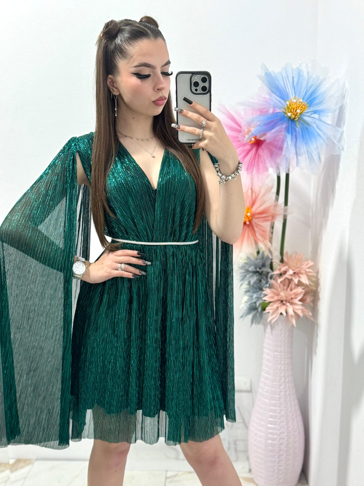 Rochie verde eleganta Monroe