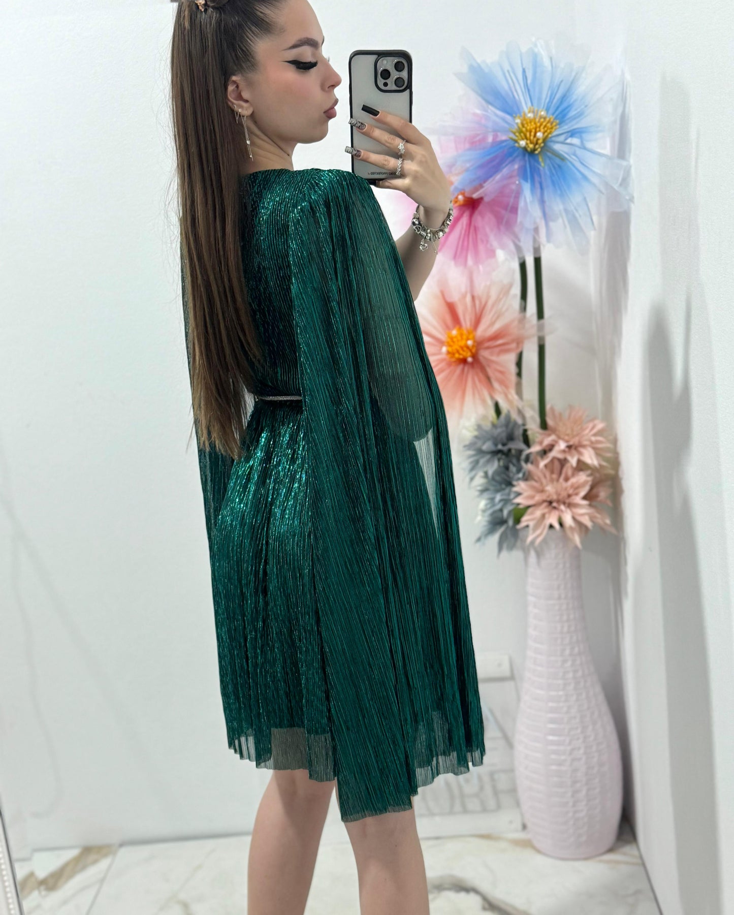 Rochie verde eleganta Monroe