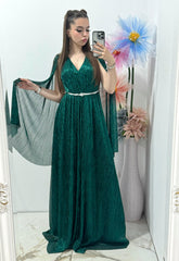 Rochie lunga ,eleganta verde smarald Coralia