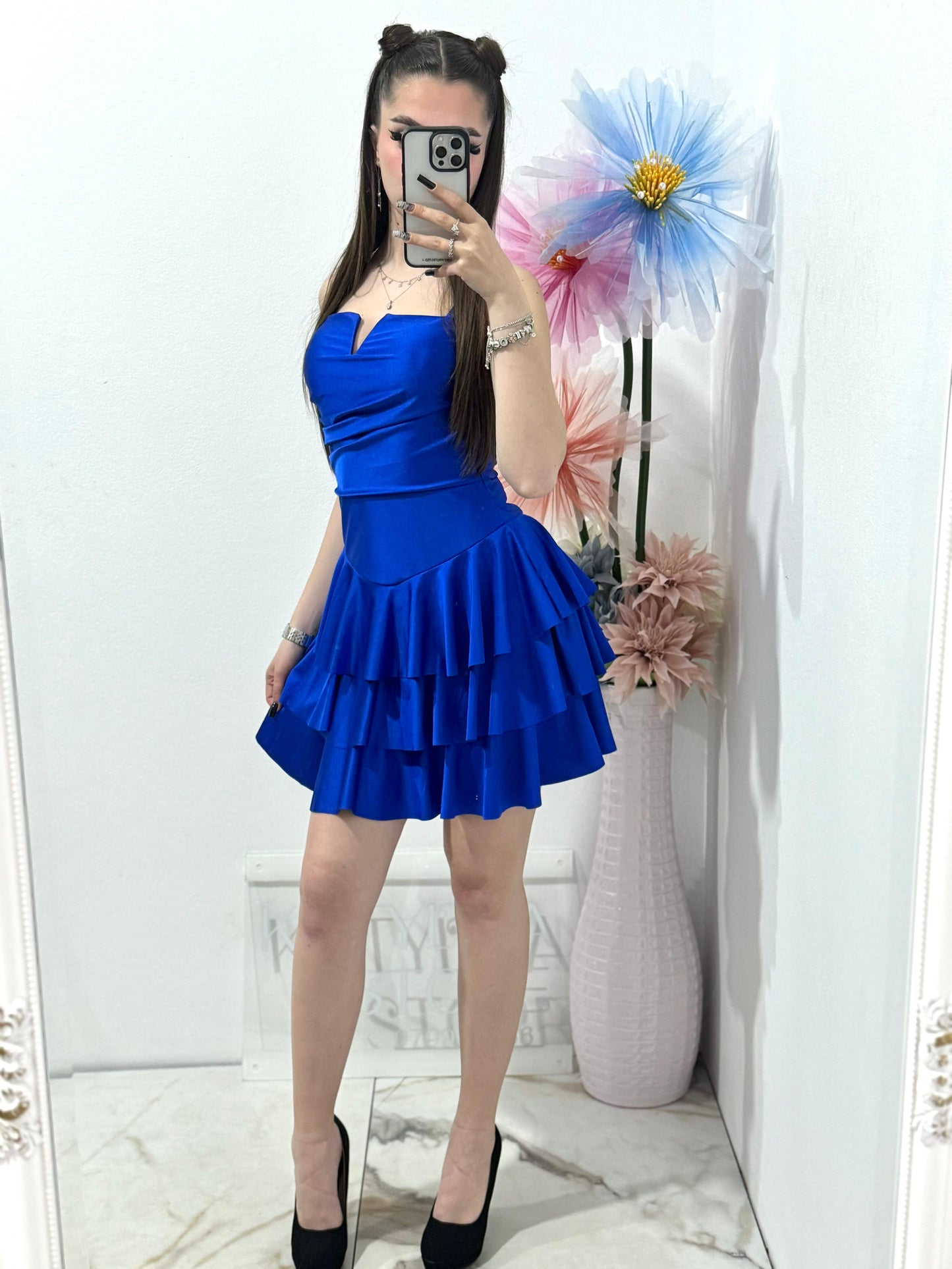 Rochie scurta albastru Sabrina