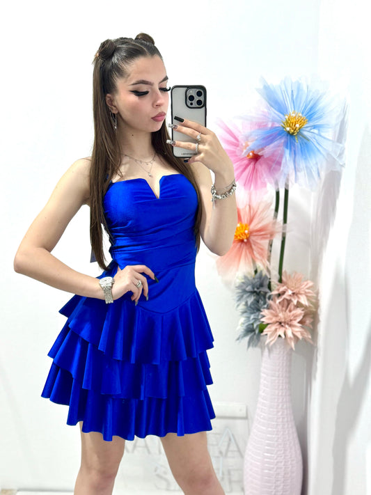 Rochie scurta albastru Sabrina