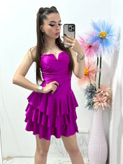 Rochie scurta fucsia Sabrina