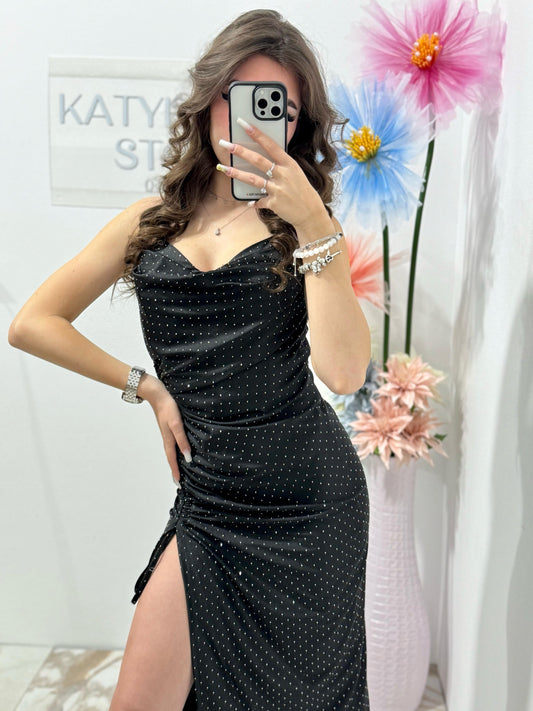 Rochie neagra midi Antoanetta