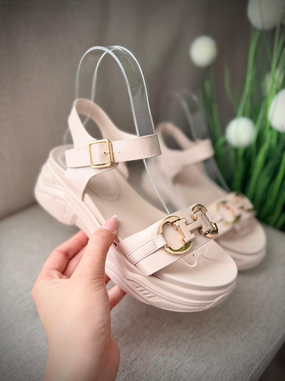Sandale beige Sandra