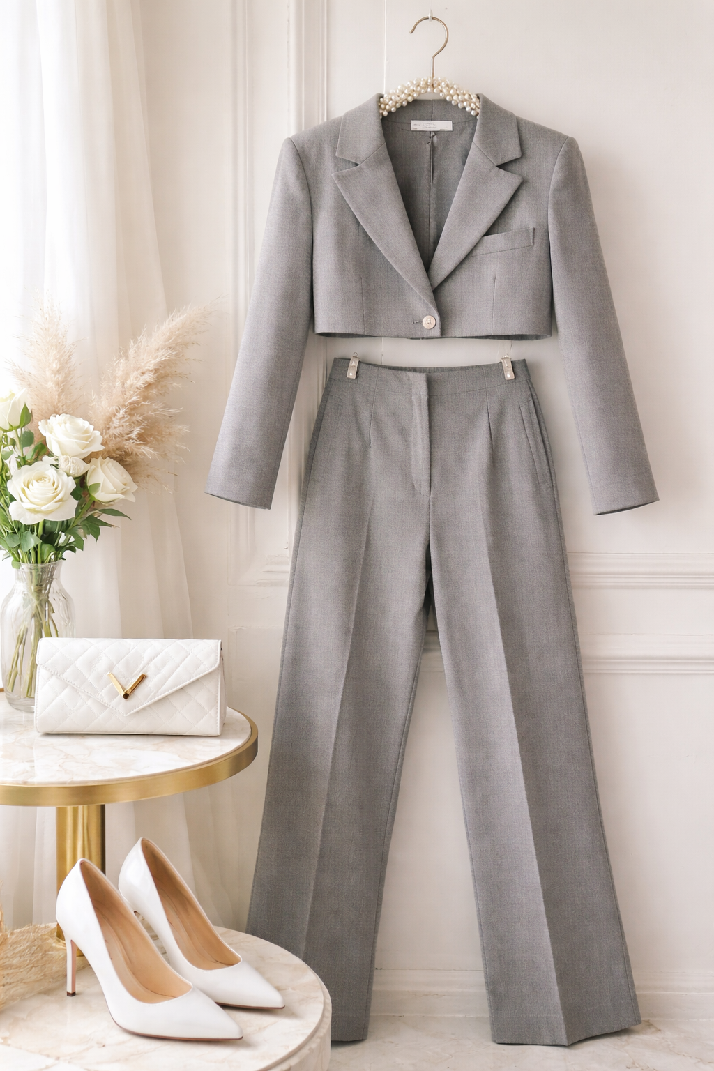 Pantalon cu talie inalta wideleg Caroline