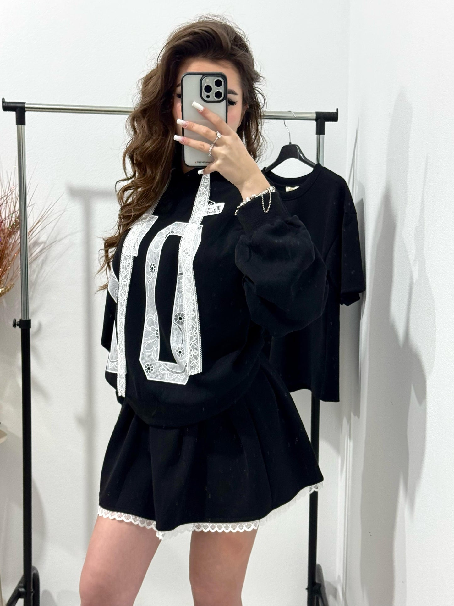 Hanorac negru de dama Sidonia